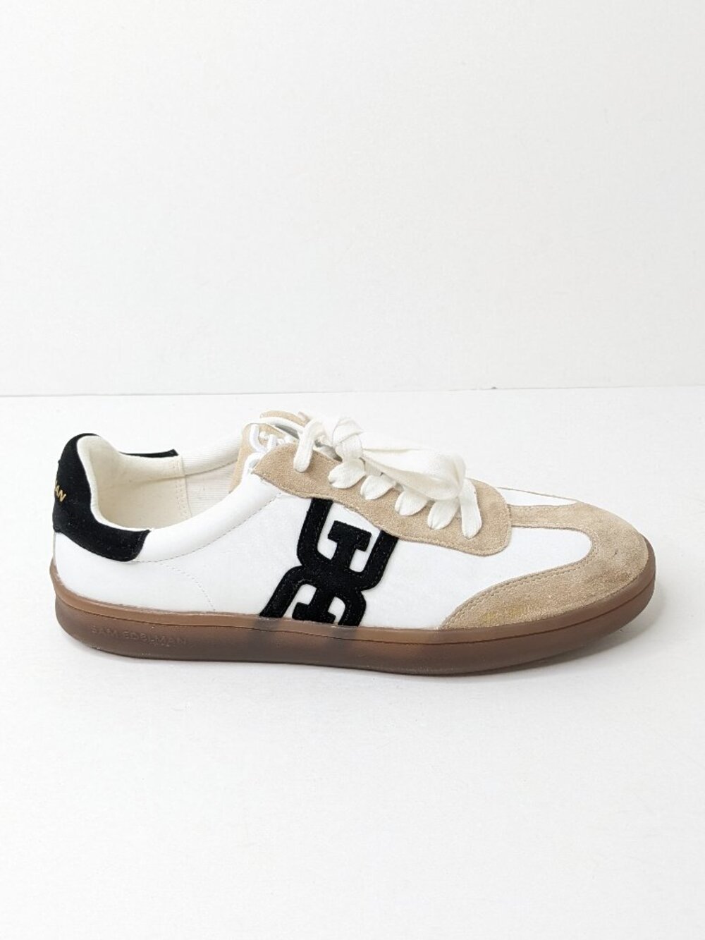 Sam Edelman Timmie Casual Sneakers White Tan Black Suede Women's 6.5 - Picture 2 of 8